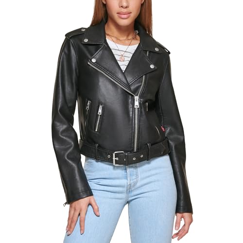 Stay Stylish with a Trendy Black Leather Moto Jacket from Amazon